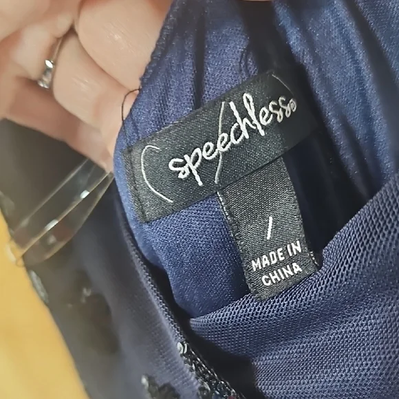 Speechless Midnight Blue Sequin Dress - Picture 3 of 9